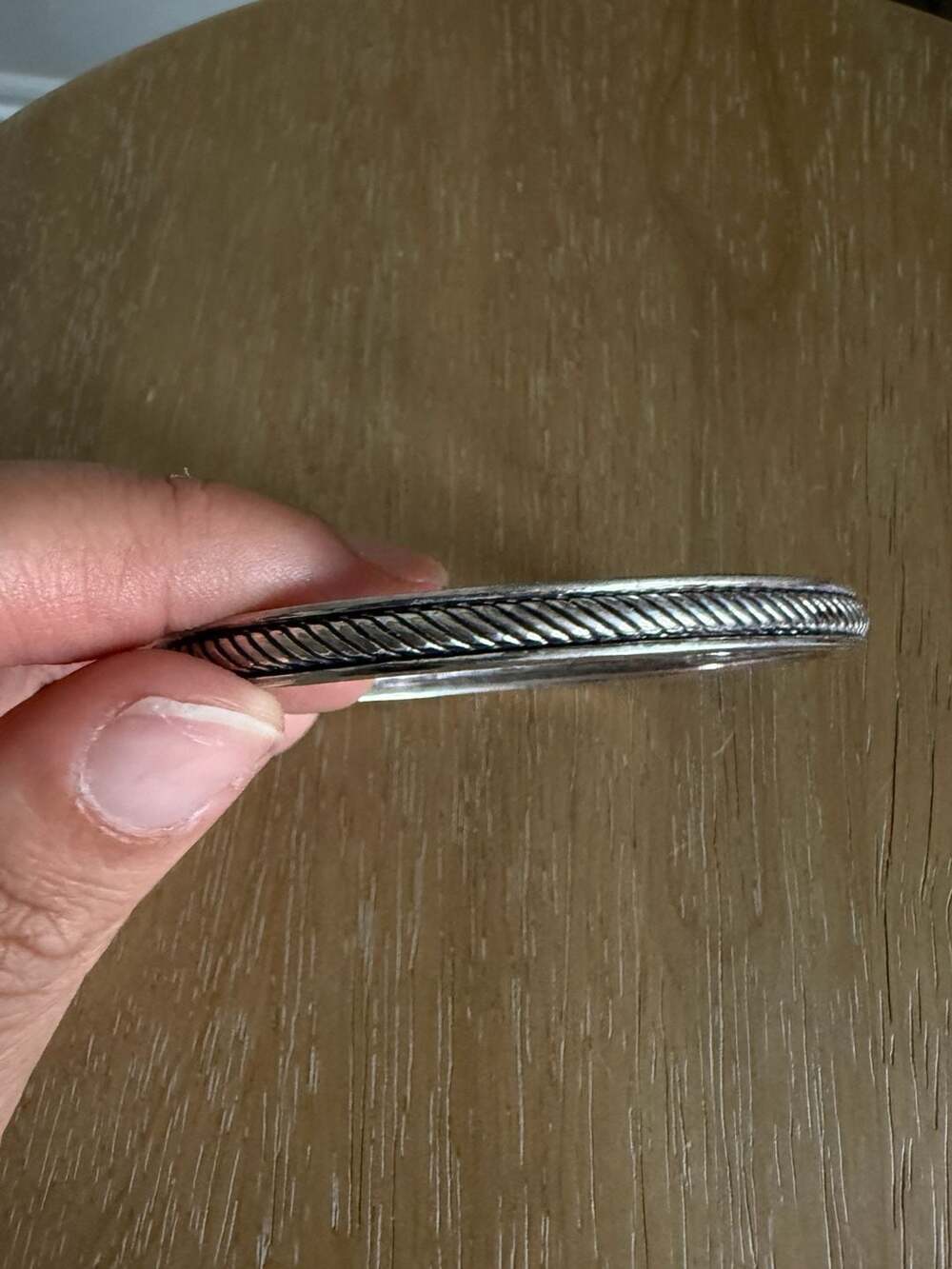 Sterling Silver Twisted Wire Bangle Bracelet 3 Inch Silver